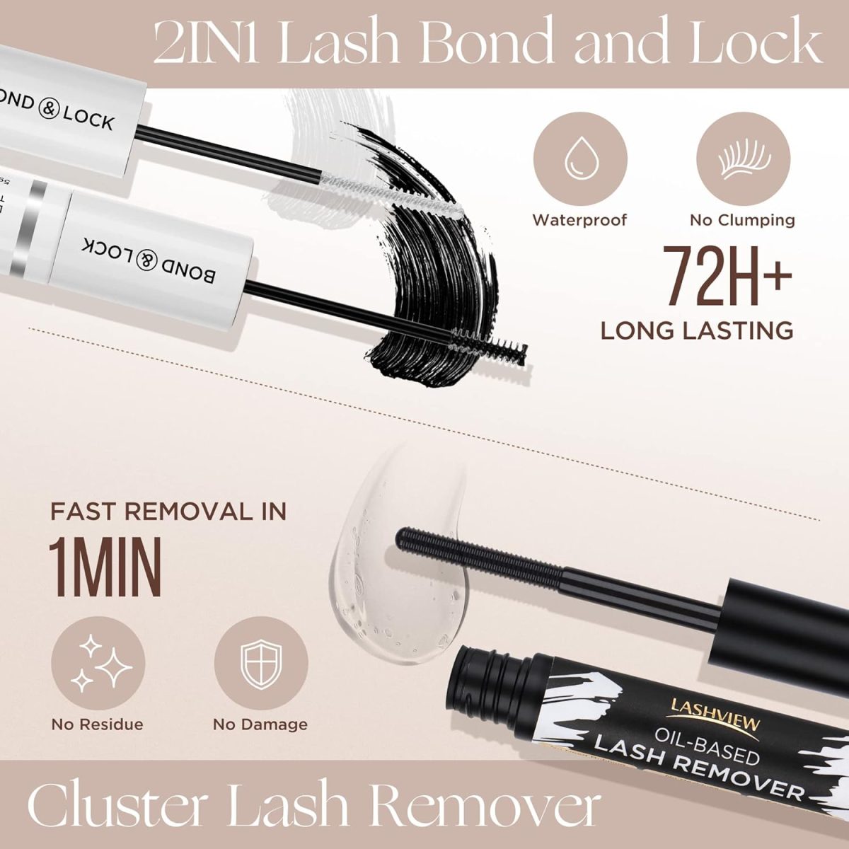 ⁦LASHVIEW DIY Cluster Eyelash Extensions 144 Pcs Reusable Individual Lashes Mega Volume Soft Black Synthetic Cluster Lashes⁩ - الصورة ⁦3⁩