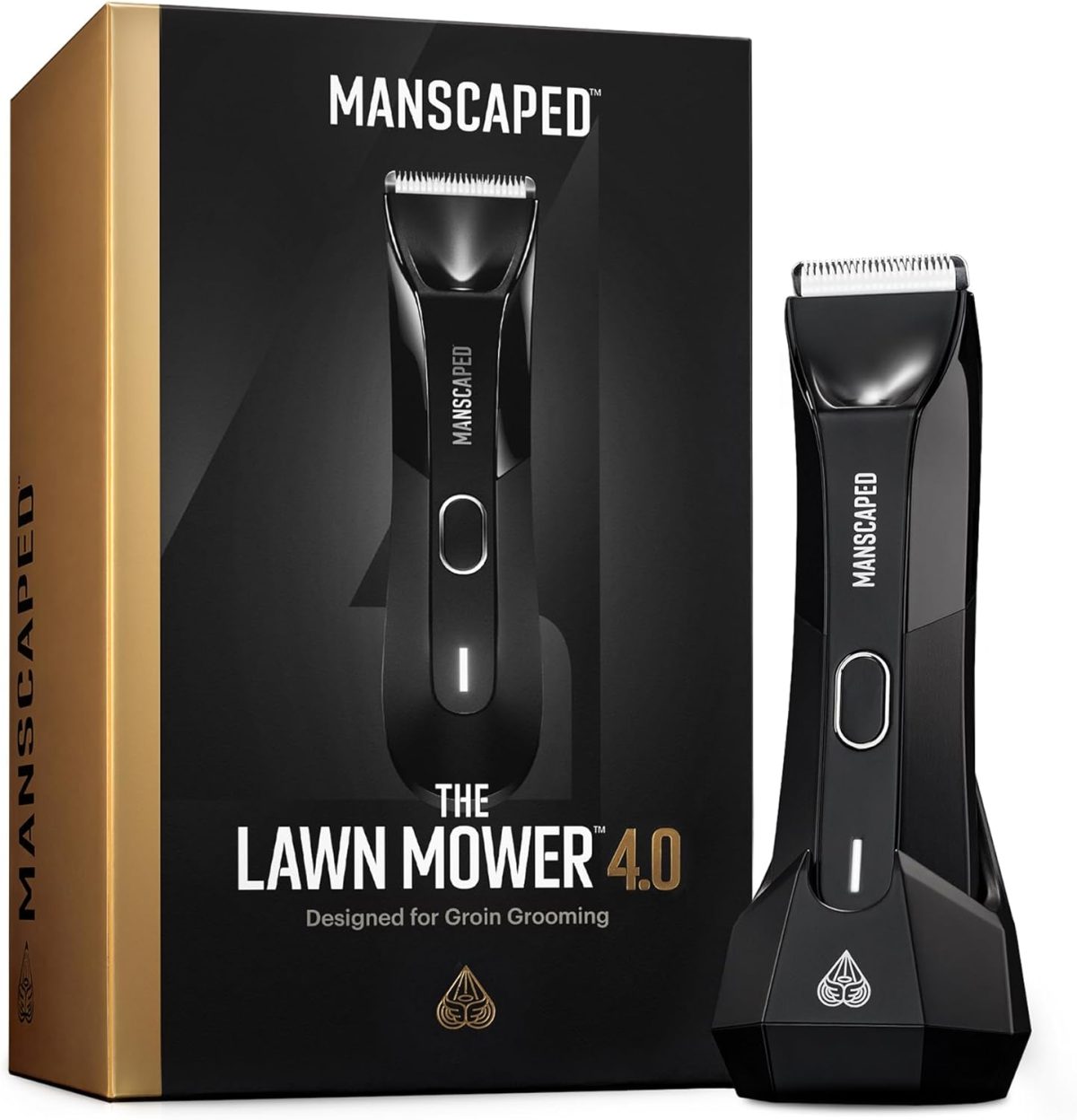 MANSCAPED™ Electric Groin Hair Trimmer, The Lawn Mower™ 4.0, Replaceable SkinSafe™ Ceramic Blade Heads, Waterproof Wet/Dry Clippers, Rechargeable, Wireless Charging, Ultimate Male Hygiene Razor