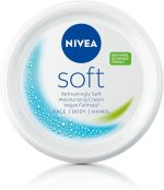 ⁦NIVEA Soft Moisturising Cream for Face, Body and Hands with Vitamin E and Jojoba Oil, Moisturises Deeply, All-Purpose, Jar 3x300ml⁩ - الصورة ⁦9⁩