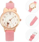 ⁦Joyzzz Girls Watch, Quartz Girls Watches for Kids, Cute Waterproof Watches with Cartoon Cat Pattern, Girls Watches for Gift, Simple Movement Casual Leather Band Watches for Ladies Fashion Watches⁩ - الصورة ⁦3⁩