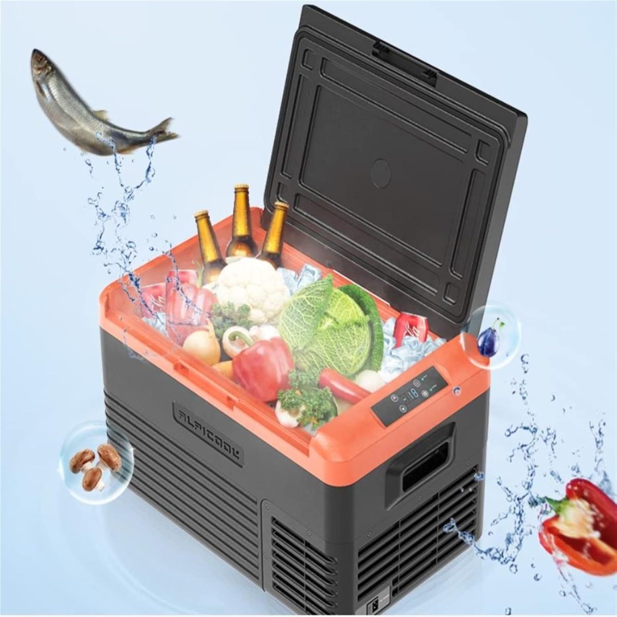 ⁦Avcbno Compact refrigerator Portable home refrigerator mini fridge Cold storage outdoor household compressor⁩ - الصورة ⁦6⁩