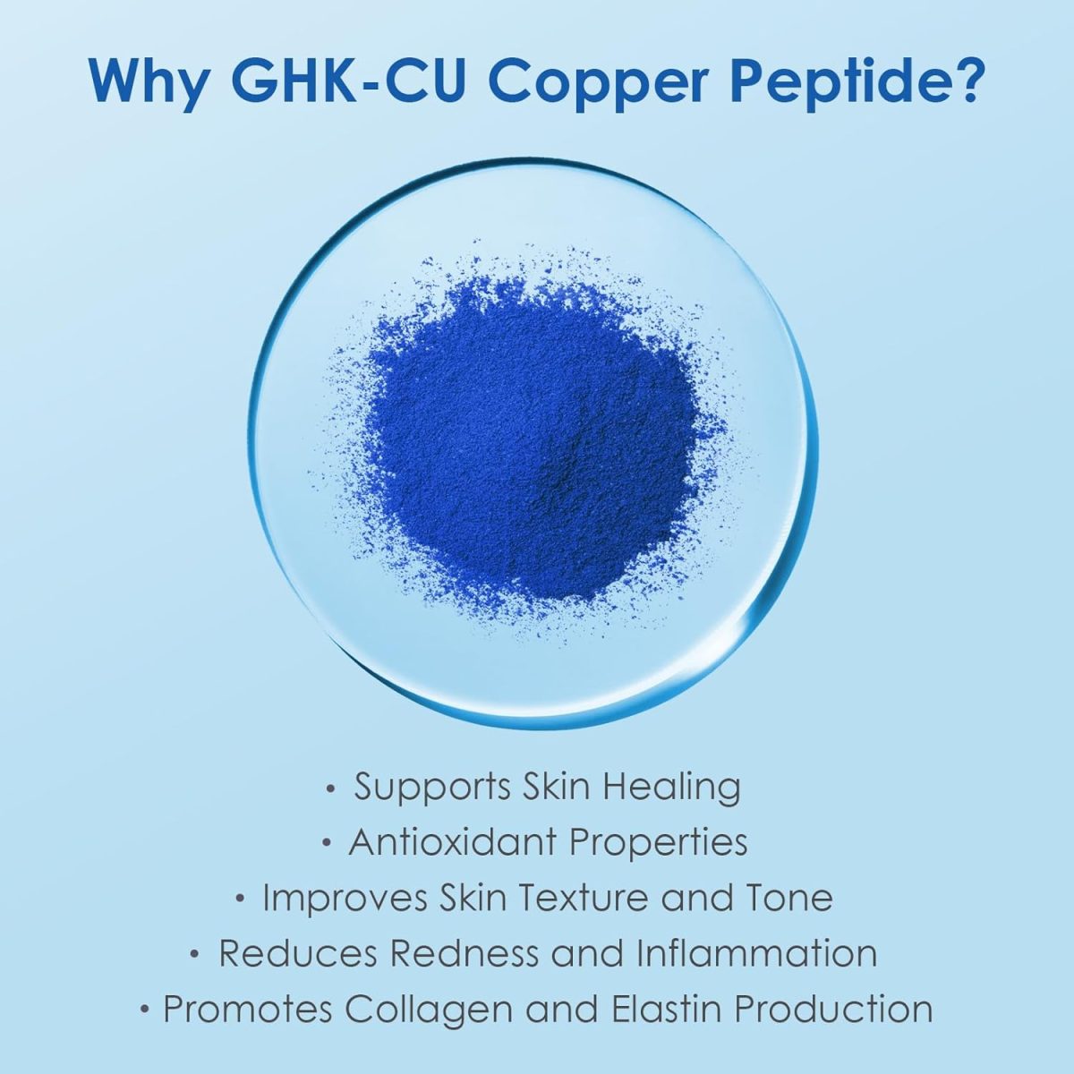 ⁦HUICHAO 99% Copper Peptide Powder for DIY Skincare - Cosmetic Grade, Anti-Aging (1G)⁩ - الصورة ⁦2⁩