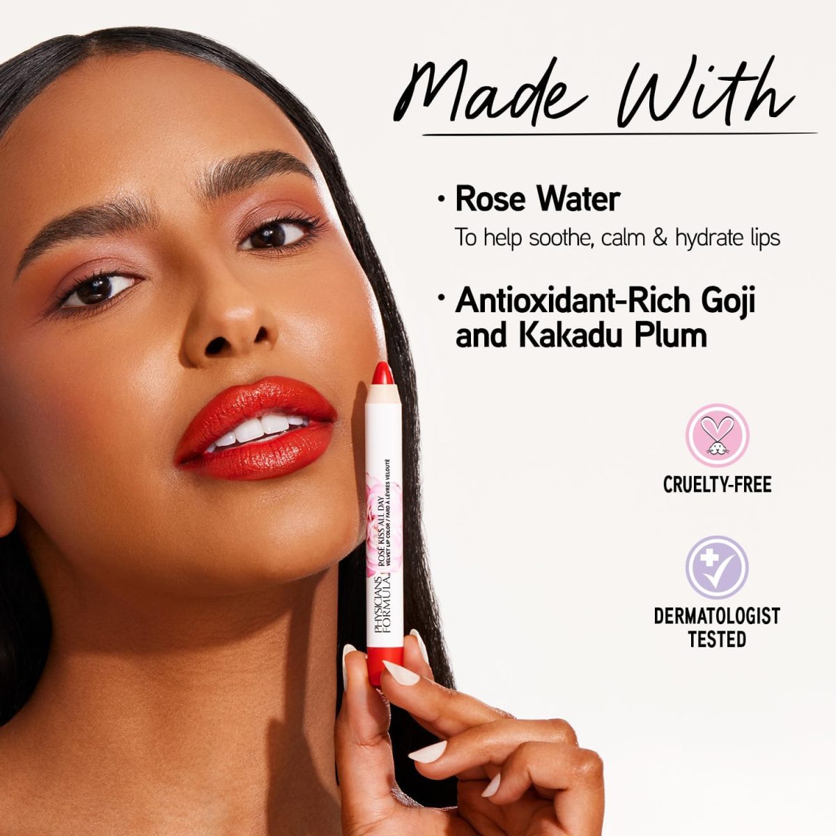 ⁦Physicians Formula Ros? Kiss All Day Velvet Lip Color, Pillow Talk, 0.15 Ounce⁩ - الصورة ⁦5⁩