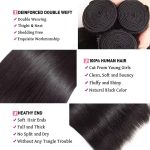 ⁦Human Hair Bundles 12A Brazilian Straight Human Hair Bundles 100% Unprocessed Virgin Weave one Bundles Human Hair Double Weft Hair Bundles Natural Color 20 Inch⁩ - الصورة ⁦3⁩