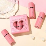⁦CHSEEO 6 Pcs love Heart Velvet Matte Lipstick Set, Mini Capsule Waterproof Long-Lasting Non-stick Cup Mini Lipstick Kit, Make Up Cosmetics Lip Gloss Gift Kit for Girls Women, Travel Size #1⁩ - الصورة ⁦6⁩