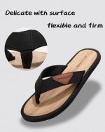 ⁦ARRIGO BELLO Flip Flops Men Casual Soft Thong Slippers Beach Outdoor Sandals Leather Non-Slip Flipflop Size 41-46⁩ - الصورة ⁦4⁩