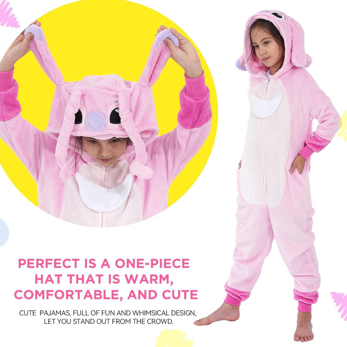 ⁦Yemnut Halloween Christmas Unisex Kids Flannel Cosplay Onesie Costume Outfit Suit for Girls and Boys⁩ - الصورة ⁦3⁩