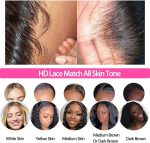 ⁦13x4 HD Lace Frontal Closure 12 Inch Straight Lace Frontal Human Hair 100% Unprocessed Brazilian Virgin Hair Ear to Ear Swiss HD Transparent Lace Closure Only Pre Plucked 1B Black⁩ - الصورة ⁦4⁩