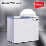 ⁦Impex Chest Freezer, Horizontal Refrigerator 150 Liter 75W, Energy Efficient Refrigeration System With Lamp,Lock & Key, Ideal for Home & Restaurants,1Year Product 5 Years Compressor Warranty-IMCF 150A⁩ - الصورة ⁦5⁩