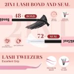 ⁦Individual-Eyelashes-Kit 280Pcs, Higu clace DIY Lash Extension Kit Mixed 10-18mm, 40D Natural Eyelashes Cluster Kit with Bond and Seal and Applicator, Lashes Clusters kit Easy to Use at Home (40D-V03)⁩ - الصورة ⁦6⁩