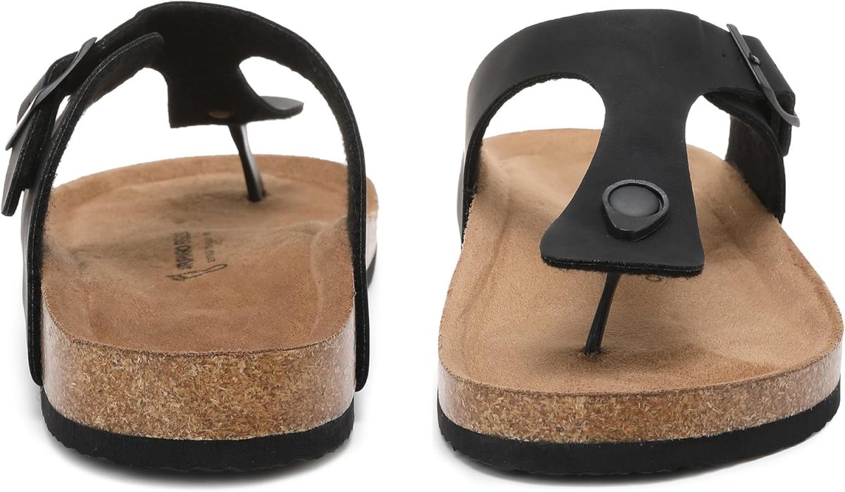 ⁦ARRIGO BELLO Thong Sandals Mens Flip Flops Beach Outdoor Slippers Non Slip Leather Fashion Versatile Sandal Size 41-46⁩ - الصورة ⁦3⁩