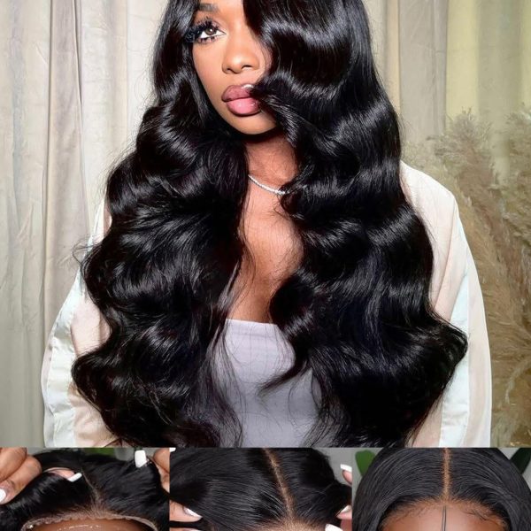 Tahikie Glueless Wigs Human Hair Pre Plucked Pre Cut 220% Density 30 Inch 5x5 HD Lace Closure Wigs Human Hair Body Wave Lace Front Wigs for Beginners Ready to Go Wig Natural Color