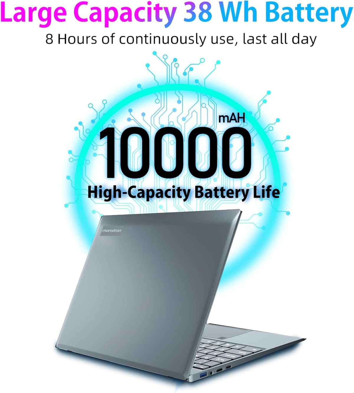 ⁦Morostron W11 Laptop, 13.5 Inches 3K (3000 x 2000) IPS Display 10th Generation i5-1035G1 Up to 3.6GHz, 16GB + 512GB SSD, SQlim Notebook PC, Full Metal, Backlit Keyboard, Full Function Type C, Finger⁩ - الصورة ⁦4⁩