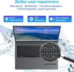 ⁦MTWZMM 17.3-inch Laptop: Celeron N5095 Processor (up to 2.9GHz), 8GB RAM + 256GB SSD Storage, Win 11 OS, with WiFi, USB 3.0, Webcam – Ideal for Students and Business Use⁩ - الصورة ⁦6⁩