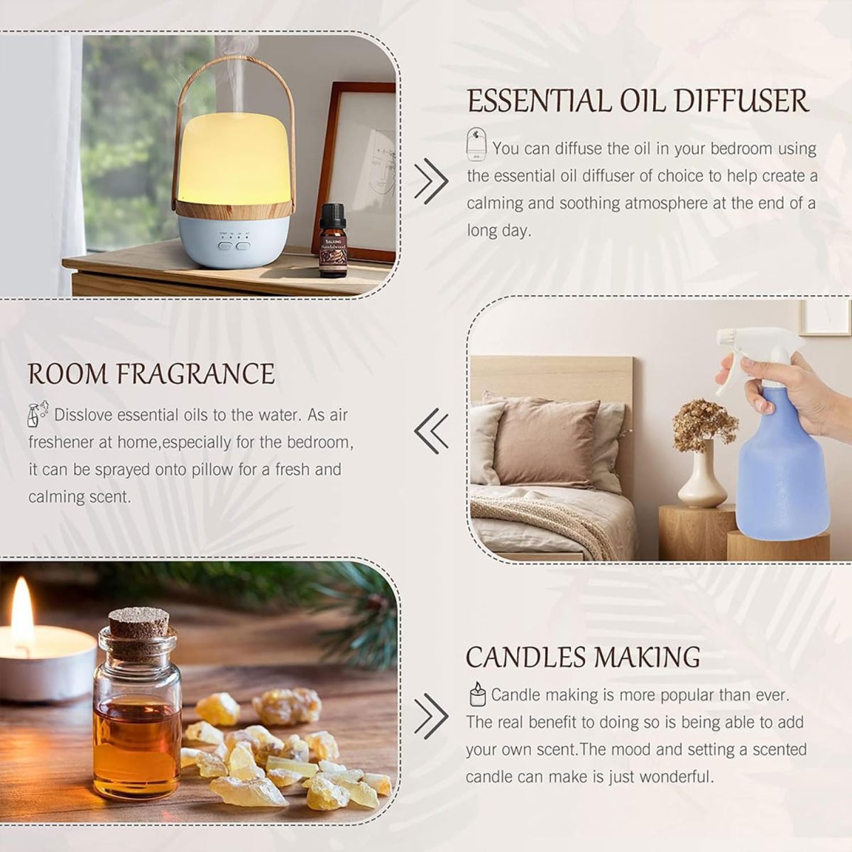 ⁦ECVV 4pcs Essential Oil Set 10ml Each Bottle For Humidifier Oil Fragrance Diffuser Home Fragrance Refill Oils Gift Set⁩ - الصورة ⁦2⁩