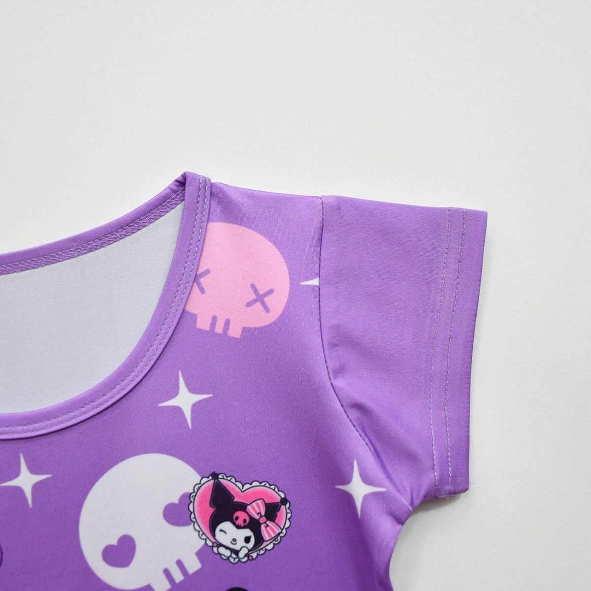 ⁦MSSmile-FANKID Kuromi Nightgowns Little Girls Casual Kuromi Dress Costume, Purple02, 5-6 Years⁩ - الصورة ⁦4⁩