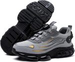 LIWEGHT Safety Shoes for Men Women,Non Slip Work Boots Rotating Button Shoelaces,Lightweight Comfortable Steel Toe Shoes