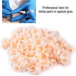 ⁦HURRISE 100 Pieces Cup Rings Glue Rings,Silicone Semi-Permanent Rings Nail Art Adhesive Glue Holders Palette Silicone Pigment Cups For For Eyelash Extension Nail Art (M)⁩ - الصورة ⁦5⁩