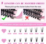 ⁦DIY Eyelash Extension Kit 280pcs Individual Lashes Cluster D Curl, 9-16mm Mix Lash Clusters with Lash Bond and Seal and Lash Applicator Tool for Self Application at Home (30D+40D-0.07D-9-16MIX KIT)⁩ - الصورة ⁦7⁩
