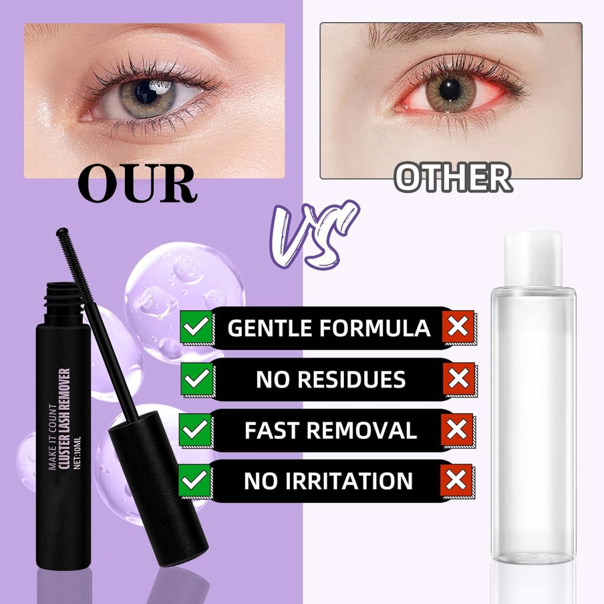 ⁦B&Q Lash Remover for Cluster Lashes 10 ML Lash Cluster Remover Cluster Lash Remover Cluster Lash Bond Remover Lash Adhesive Remover Lash Glue Remover Lash Bond and Seal Remover（Remover-XP-10ML)⁩ - الصورة ⁦6⁩