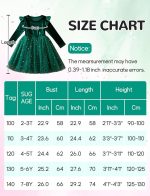 ⁦SEAUR Little Girls Long Sleeve Tutu Dress Sparkly Tulle Toddler Holiday Party Dress Ruffle Star Sequin Fall Winter Christmas Halloween 2-8 Years⁩ - الصورة ⁦6⁩
