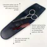 ⁦Beard Scissors for Men, Stainless Steel Moustache & Eyebrow Scissors with Comb, Multi-Function Grooming Kit with Storage Bag for Beard, Eyebrows & Moustache⁩ - الصورة ⁦3⁩