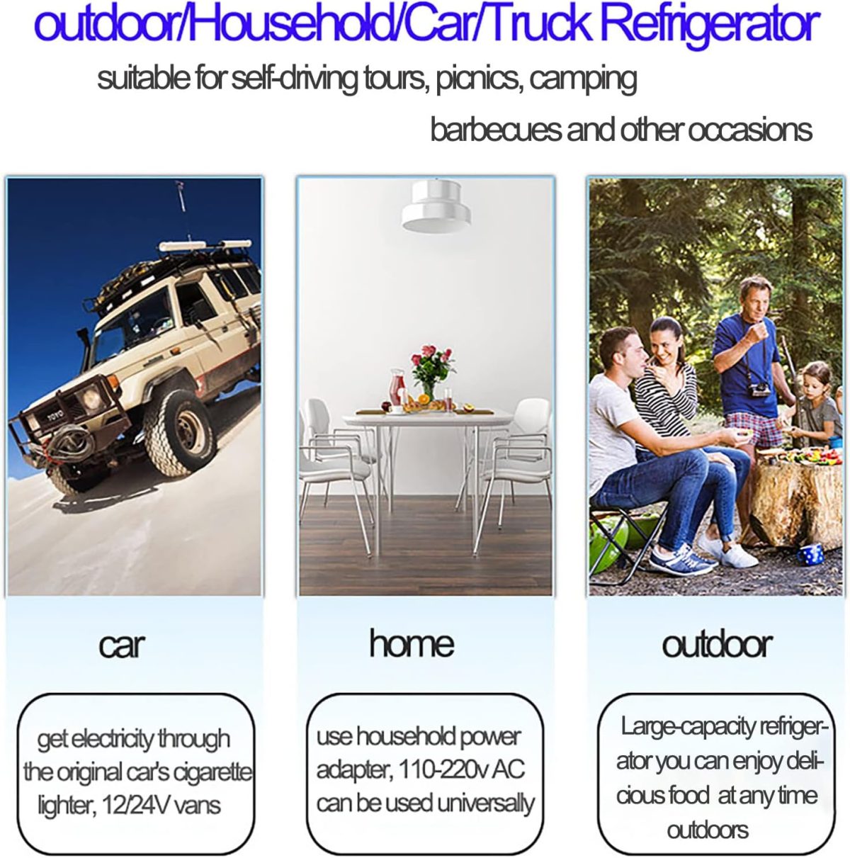 ⁦Car Fridge, 15L Portable Car Refrigerator,Phone App Adjusts The Temperature + 45° Shockproof + LED Lighting,AC+DC(/24V) Mini Fridge,For Camping, Road Trip, Picnic / -20℃ Zeenyi⁩ - الصورة ⁦2⁩
