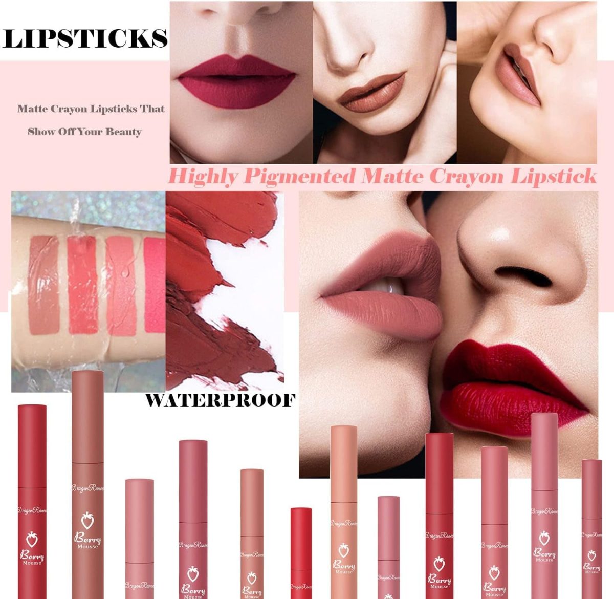 ⁦YHRY 3 Piece Nude Matte Lipstick Set, Natural Nude Lipstick, Velvet Air Moisture Smooth Crayon Lip Stain, 24 Hour Superstay, Long Lasting Waterproof Lip for Women Makeup⁩ - الصورة ⁦2⁩