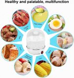 ⁦Paporich Egg Cooker,Double Layer Egg Boiler,14 Egg Capacity,Multifunction Heated Milk,Heated Food,Hard Boiled Egg Cooker Anti-Dry Electric Food Steamer with Measuring Cup (White)⁩ - الصورة ⁦4⁩