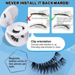 ⁦Hepiide 2 Pairs Magnetic Eyelashes Kit: with Magnetic Lash Applicator - Natural Wispy Manga Lashes - Reusable Magnet Lashes No Glue - False Eyelashes Band with Magnet (Pretty)⁩ - الصورة ⁦6⁩