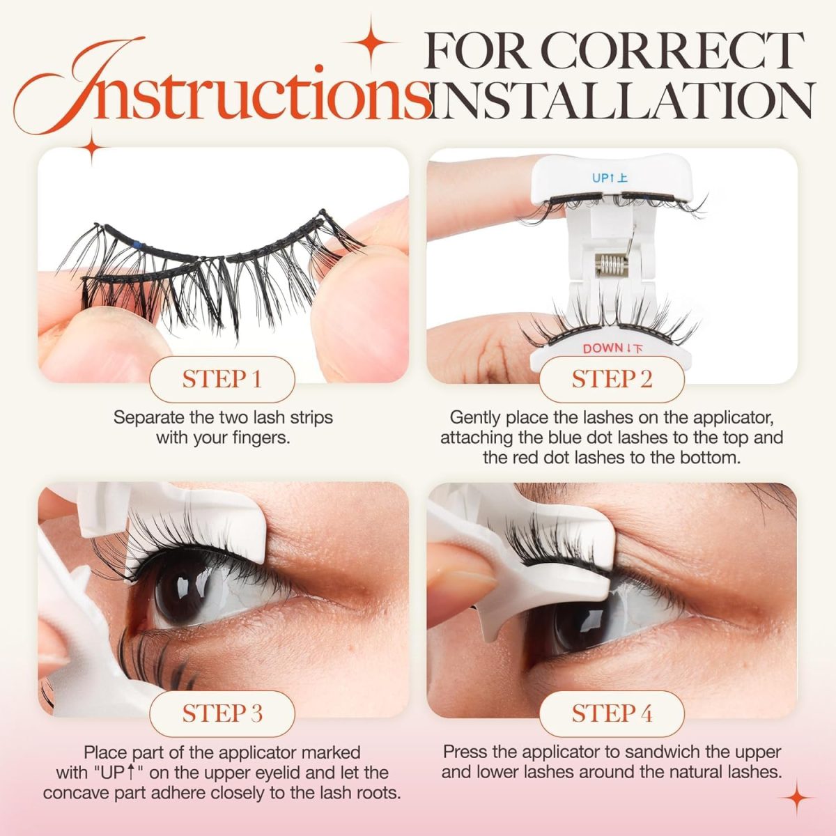 ⁦LASHVIEW Magnetic Eyelashes Natural Look, 1 Pair Reusable Magnetic Eyelashes with Applicator, No Glue Needed Magnetic Eyelashes Magnetic Lashes Kit, Easy to Wear and Remove (02)⁩ - الصورة ⁦9⁩