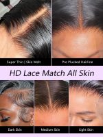 ⁦Tahikie Glueless Wigs Human Hair Pre Plucked Pre Cut 220% Density 30 Inch 5x5 HD Lace Closure Wigs Human Hair Body Wave Lace Front Wigs for Beginners Ready to Go Wig Natural Color⁩ - الصورة ⁦6⁩
