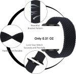 ⁦Dado Braided Solo Loop Nylon Strap for Apple Watch, Elastic Bracelet for Series Ultra 2 | 9 | 8 Ultra | 8 | 7 | 6 | 5 | 4 | 3 | SE with metal connectors⁩ - الصورة ⁦3⁩