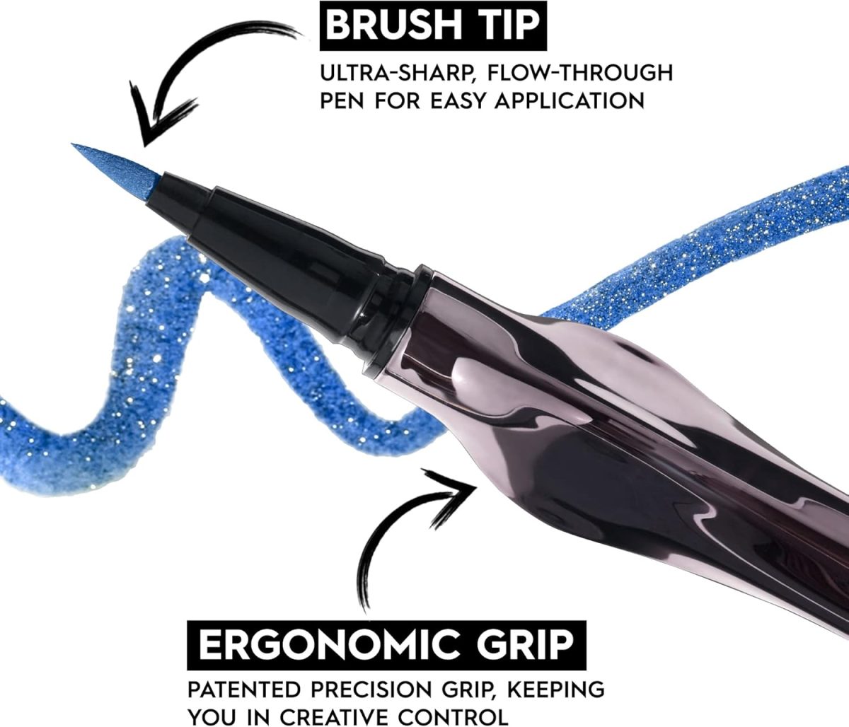 ⁦Urban Decay 24/7 Inks Liquid Eyeliner Pen – Water-Resistant, Smudge-Proof – Up to 24HR Wear – Ergonomic Grip – Vegan & Cruelty Free – Zero (Matte Black, Brush Tip)⁩ - الصورة ⁦4⁩