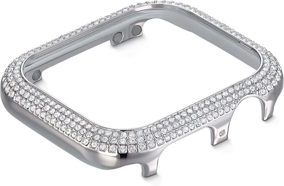 ⁦Swarovski Sparkling Smartwatch Case compatible with Apple Watch Series 4 and 5, 40mm, Silver Tone⁩ - الصورة ⁦2⁩