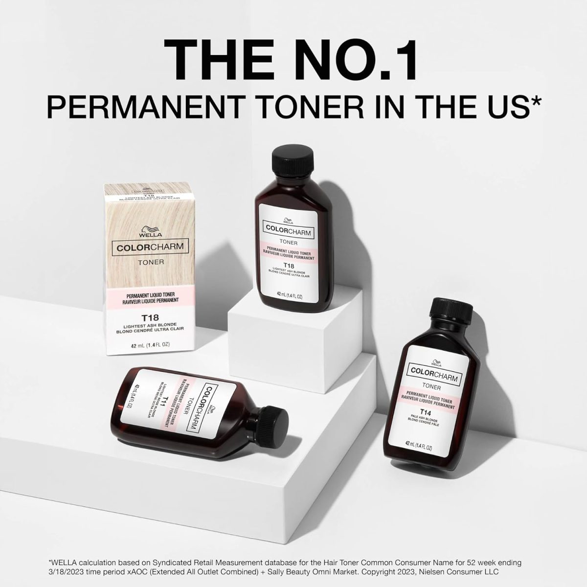 ⁦Wella ColorCharm Hair Toner, T14 Silver Lady, 1.4 fl oz⁩ - الصورة ⁦7⁩