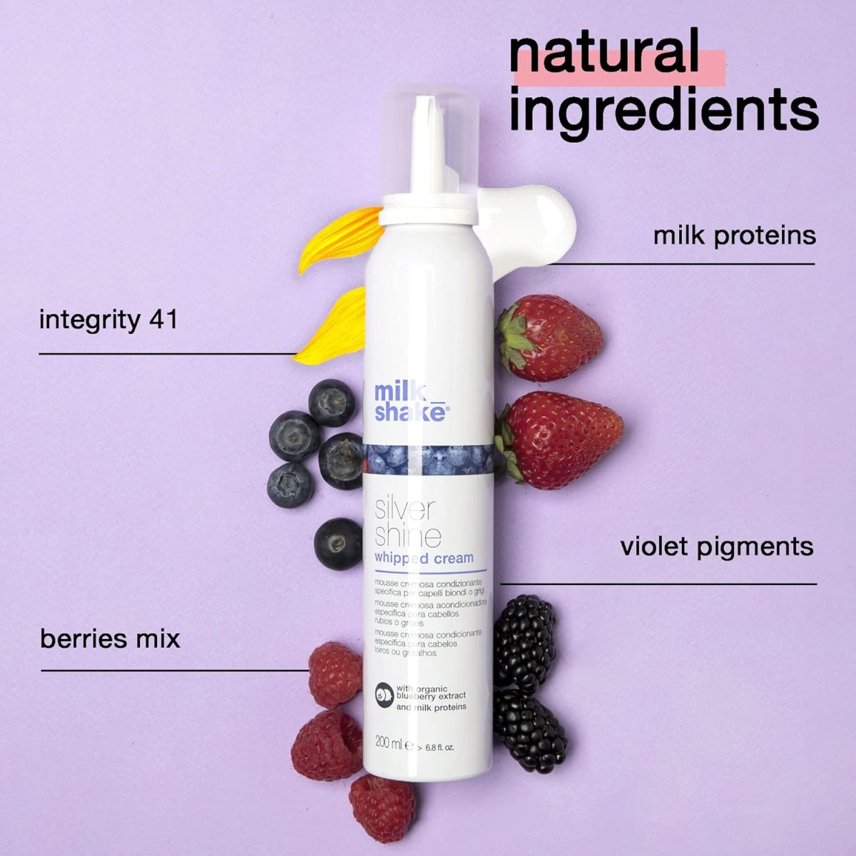 ⁦milk_shake Silver Shine Whipped Cream No-Rinse Creamy Conditioning Foam, 6.8 Fl Oz⁩ - الصورة ⁦7⁩
