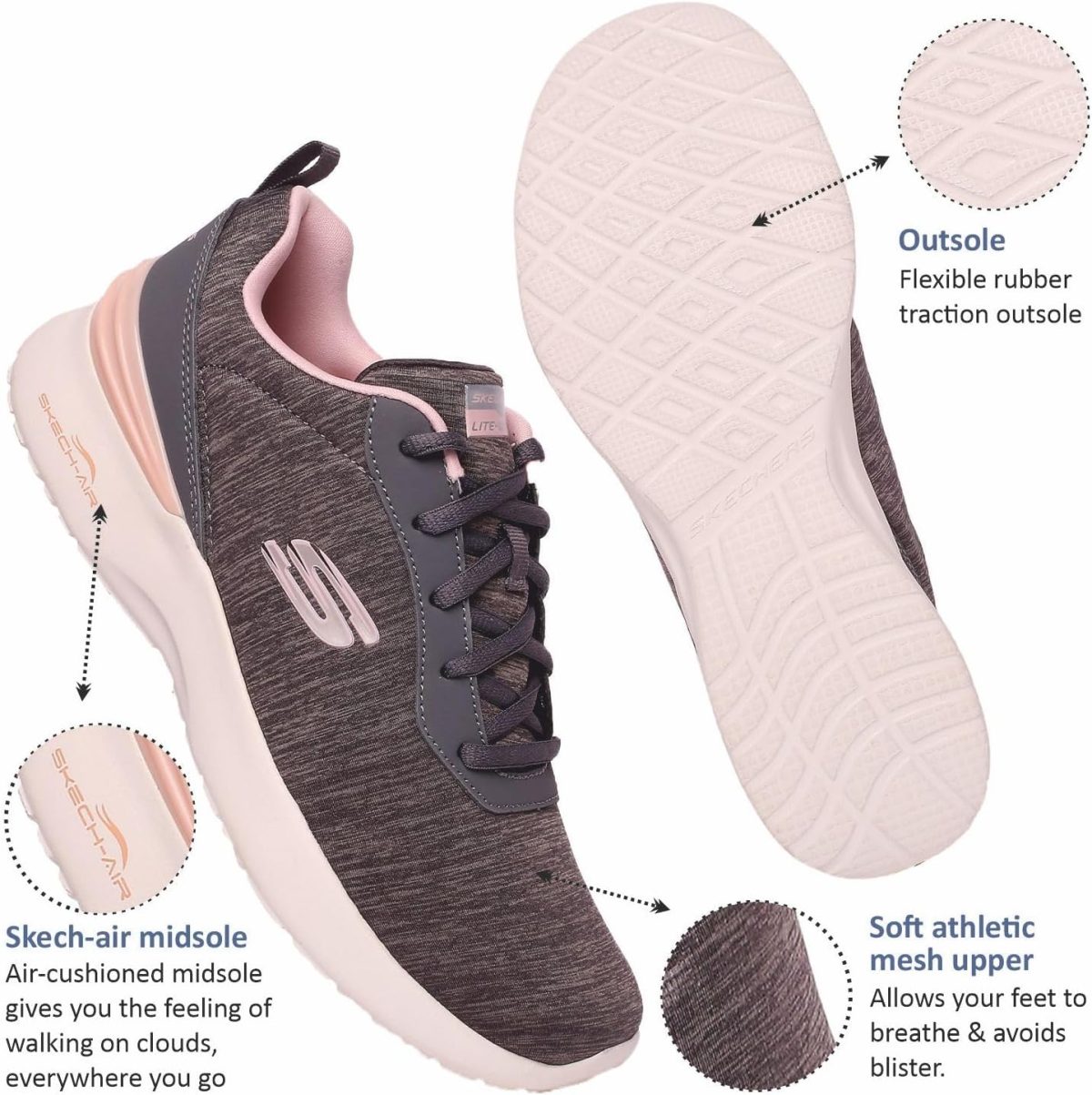 ⁦Skechers SKECH-AIR DYNAMIGHT womens Sneaker⁩ - الصورة ⁦3⁩