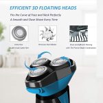 ⁦Aesfee Electric Shaver for Men Waterproof Wet and Dry, Men's Electric Razor Cordless Rechargeable 3D Rotary Electric Shaving Razors with Pop-up Trimmer, LCD Display, Travel Lock⁩ - الصورة ⁦3⁩