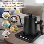 ⁦Prosight Electric Gooseneck Kettle,Fast Boiling Pour Over Electric Water Kettle,304 Stainless Steel Coffee Kettle with Boil-Dry Protection,Keep Warm,Temperature Indicate,Touch Screen Panel, 1000W,1L⁩ - الصورة ⁦3⁩