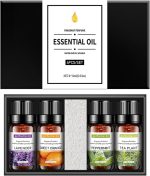 ECVV 4pcs Essential Oil Set 10ml Each Bottle For Humidifier Oil Fragrance Diffuser Home Fragrance Refill Oils Gift Set