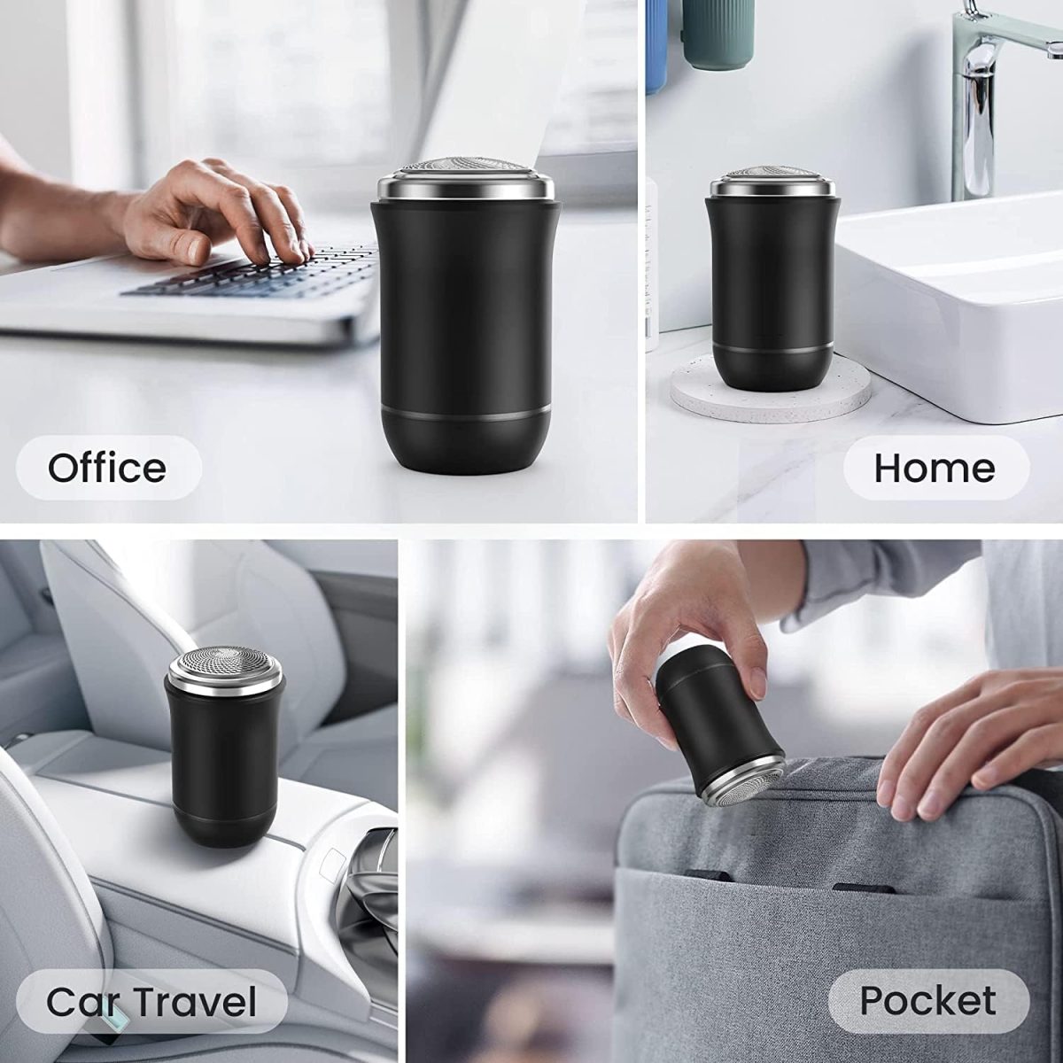 ⁦Excefore Portable Electric Shaver, Mini Rechargeable Waterproof Razor, Electric Razor for Men, Face, White, 3-Blade, Foil Head, 7000RPM, Fast Charging, Travel Lock, Men's Grooming, Adult Men⁩ - الصورة ⁦6⁩