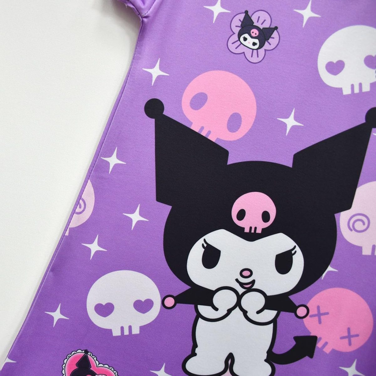 ⁦MSSmile-FANKID Kuromi Nightgowns Little Girls Casual Kuromi Dress Costume, Purple02, 5-6 Years⁩ - الصورة ⁦5⁩