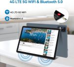 ⁦Crelander 10.1 Inch Android 13 Tablet with SIM Card Slot 4G LTE Calling,12GB+512GB, 8000mAh Battery, Dual Camera, Bluetooth/WiFi, Bundle with Case, Keyboard, Mouse & Stylus (Grey Black)⁩ - الصورة ⁦5⁩