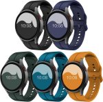 Band Compatible with Samsung Galaxy Watch 5/ Galaxy Watch 5 Pro 45mm/ Galaxy Watch 4 40mm 44mm/ Galaxy Watch 4 Classic 42mm 46mm, No Gap Silicone Replacement Strap with Colorful Buckle(5 Pack)