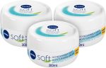 NIVEA Soft Moisturising Cream for Face, Body and Hands with Vitamin E and Jojoba Oil, Moisturises Deeply, All-Purpose, Jar 3x300ml