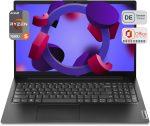 Lenovo V15 G4 Laptop, AMD Ryzen 5 7520U, 16GB DDR4 RAM, 2TB PCIe SSD, 15.6" FHD, AMD Radeon 610M, QWERTZ Keyboard, Windows 11 Pro, Office 2021, Black