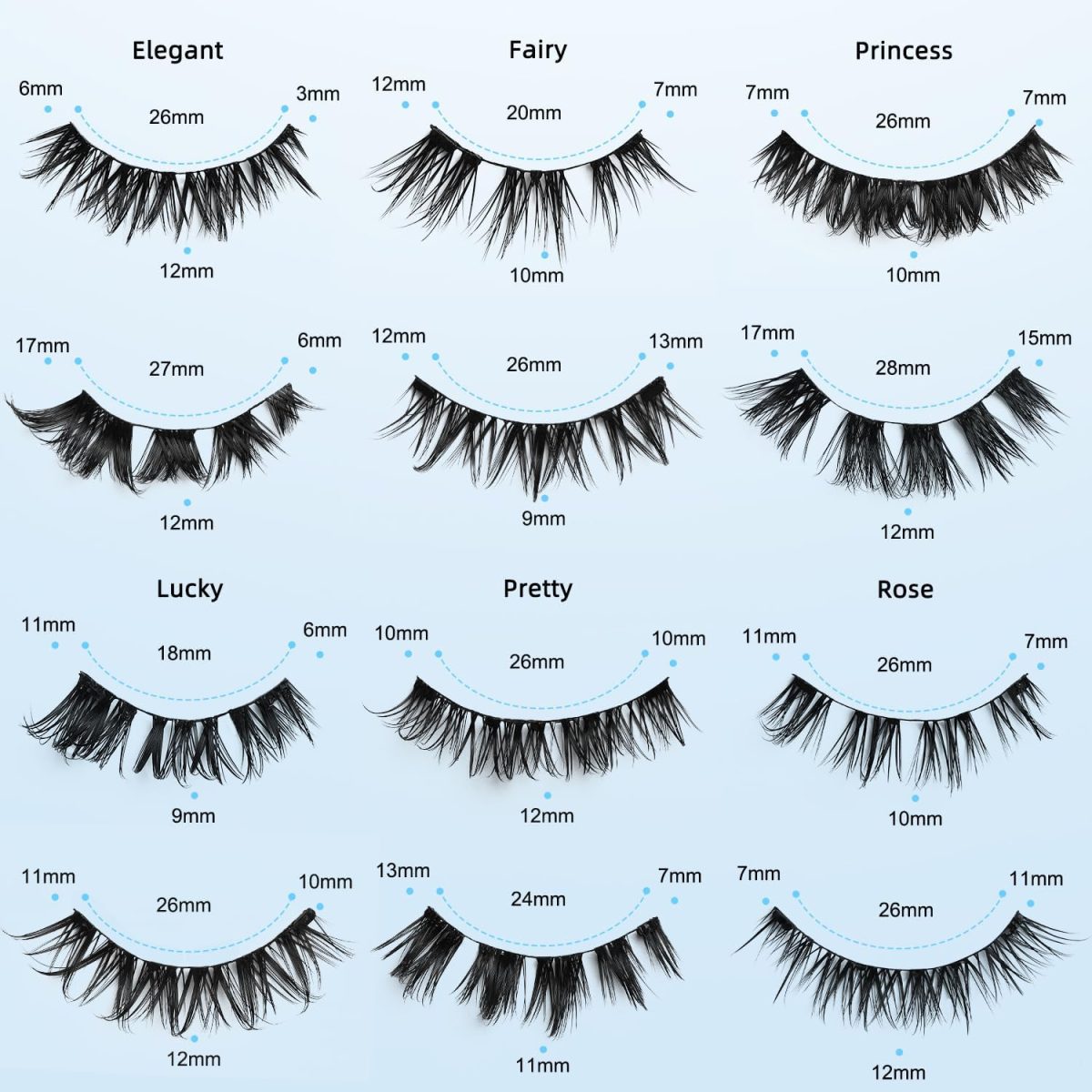 ⁦Hepiide 2 Pairs Magnetic Eyelashes Kit: with Magnetic Lash Applicator - Natural Wispy Manga Lashes - Reusable Magnet Lashes No Glue - False Eyelashes Band with Magnet (Pretty)⁩ - الصورة ⁦7⁩