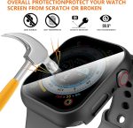 ⁦2 Pack for Apple Watch Series SE 6/5/4 44mm Privacy Screen Protector Case, [Anti-Peeping] Ultra-Thin Tempered Glass Case Cover for Watch Series 6/5/4/Series SE 2 (Black/Black, 44mm)⁩ - الصورة ⁦3⁩