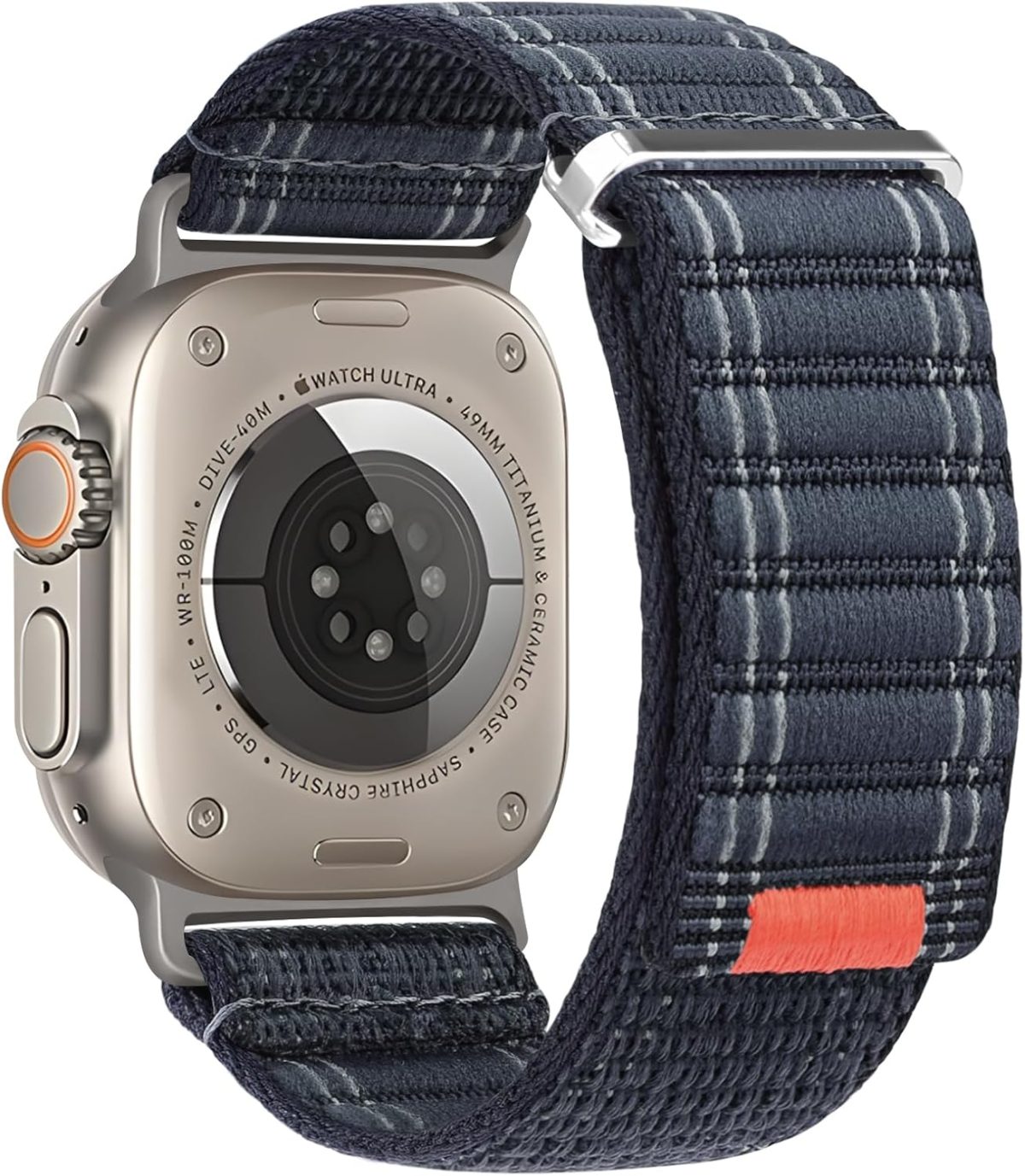 Zoye Trail Loop Nylon Band Compatible with Apple Watch Ultra 2/Ultra, Series 10-3, SE2/SE, 49mm-42mm, Men Women, Dark Blue, 49mm, Sports, Eco-Friendly, Hook And Loop